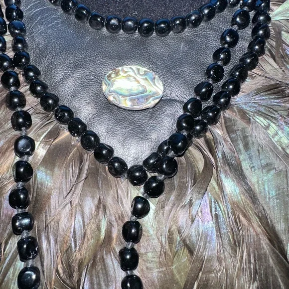 Valextra Black Leather and Feather Necklace - Picture 6 of 9